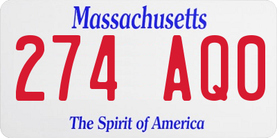 MA license plate 274AQ0