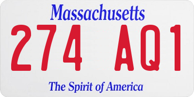 MA license plate 274AQ1