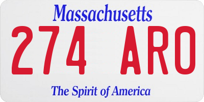 MA license plate 274AR0