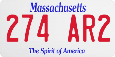 MA license plate 274AR2