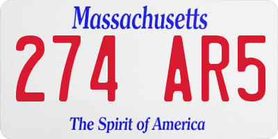 MA license plate 274AR5