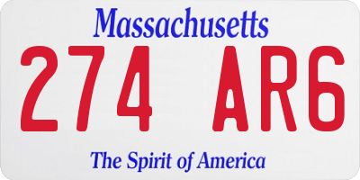 MA license plate 274AR6
