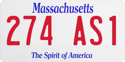 MA license plate 274AS1