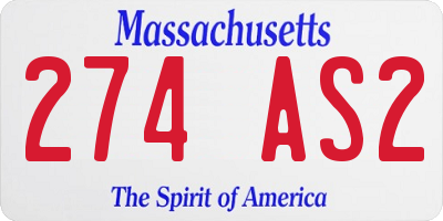 MA license plate 274AS2
