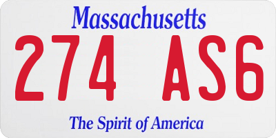MA license plate 274AS6