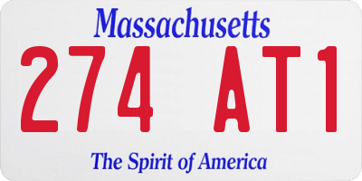 MA license plate 274AT1