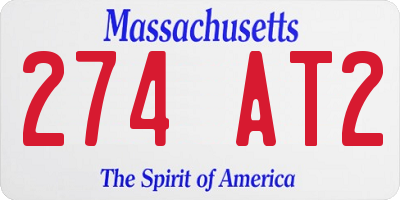 MA license plate 274AT2