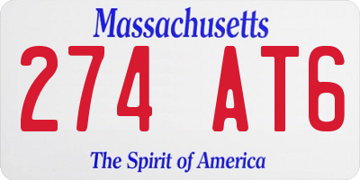 MA license plate 274AT6