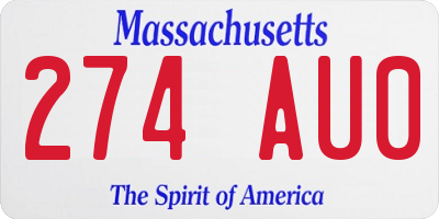 MA license plate 274AU0