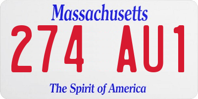 MA license plate 274AU1