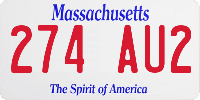 MA license plate 274AU2