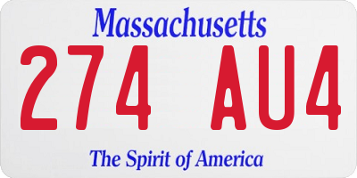 MA license plate 274AU4