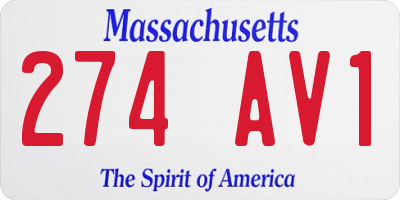 MA license plate 274AV1