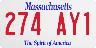 MA license plate 274AY1
