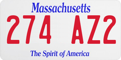 MA license plate 274AZ2