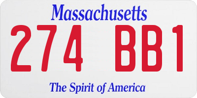 MA license plate 274BB1