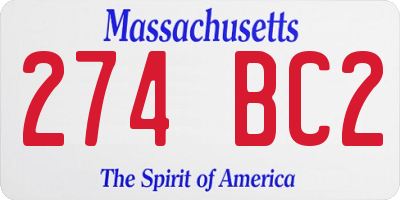 MA license plate 274BC2