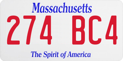 MA license plate 274BC4