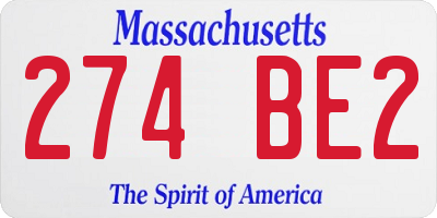 MA license plate 274BE2
