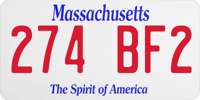 MA license plate 274BF2