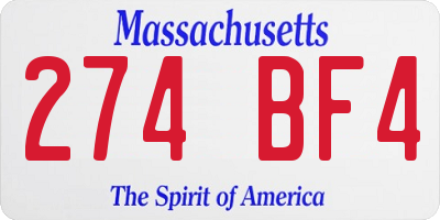 MA license plate 274BF4