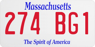 MA license plate 274BG1