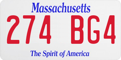 MA license plate 274BG4