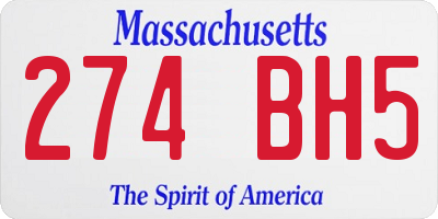 MA license plate 274BH5