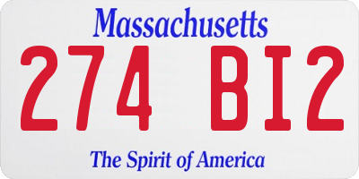 MA license plate 274BI2