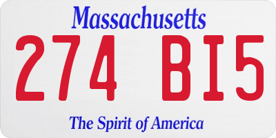 MA license plate 274BI5