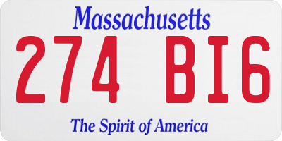 MA license plate 274BI6