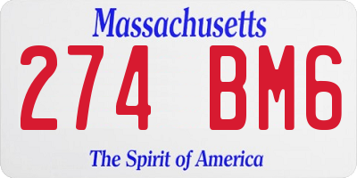 MA license plate 274BM6