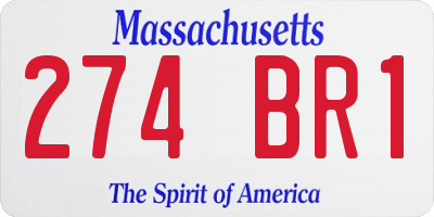 MA license plate 274BR1