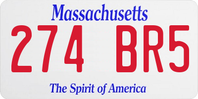 MA license plate 274BR5