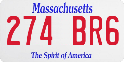 MA license plate 274BR6