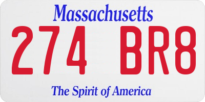 MA license plate 274BR8