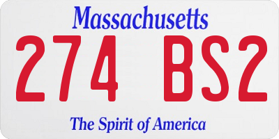 MA license plate 274BS2