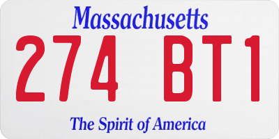 MA license plate 274BT1