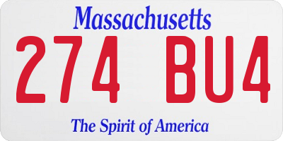 MA license plate 274BU4