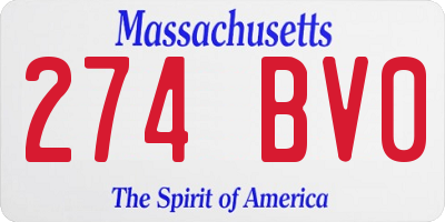 MA license plate 274BV0
