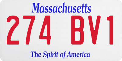 MA license plate 274BV1