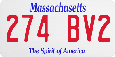 MA license plate 274BV2