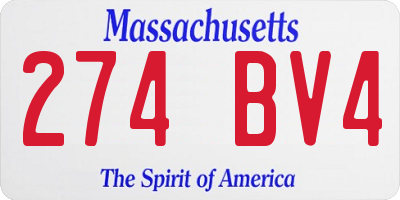MA license plate 274BV4