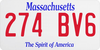 MA license plate 274BV6
