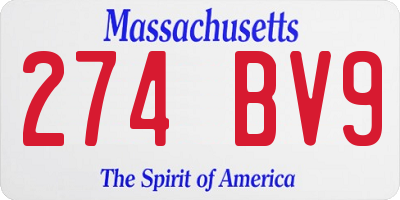 MA license plate 274BV9