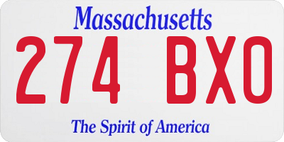 MA license plate 274BX0