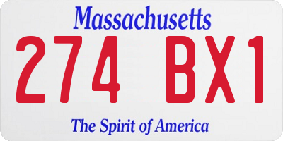 MA license plate 274BX1