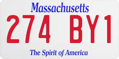MA license plate 274BY1