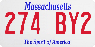MA license plate 274BY2