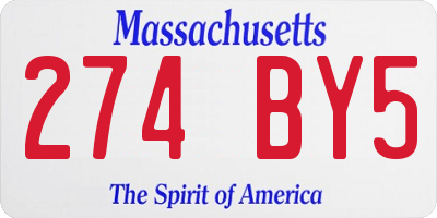MA license plate 274BY5